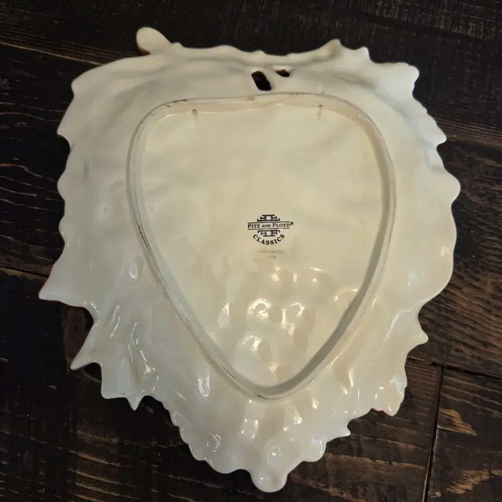 Fitz & Floyd Classics Autumn Plate Platter Wall Décor Branch Leaves Grapes Fruit